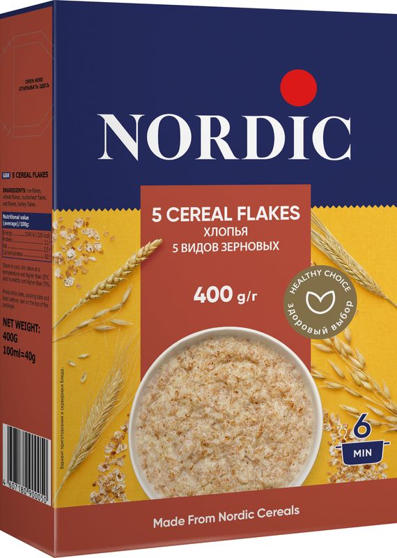 

Хлопья Nordic 5 видов зерновых 400 г