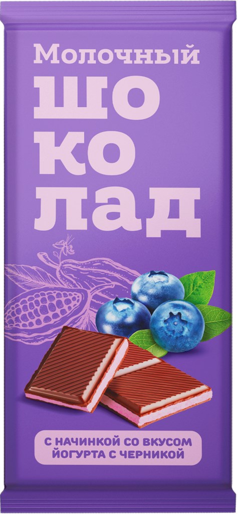 

Молочный шоколад Лукоморье с начинкой со вкусом йогурта с черникой 80 г
