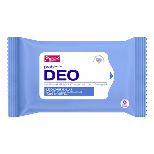 Салфетки влажные Premial дезодорирующие, 20 шт
