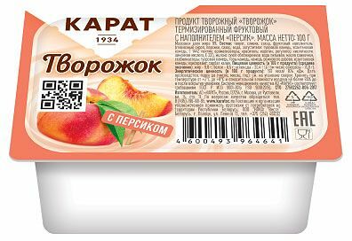Творожок Карат Творожок с персиком 9% 100 г