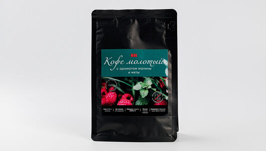 Кофе натуральный жареный молотый с ароматом малины и мяты