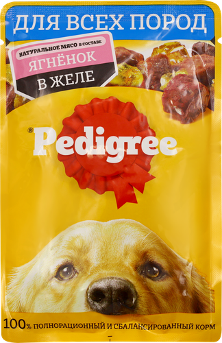 

Влажный корм Pedigree для собак, ягненок в желе 85 г