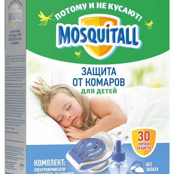 Комплект Mosquitall Средство от комаров Нежная Защита Электрофумигатор + Жидкость на 30 ночей