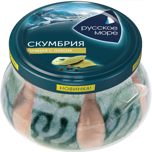 

Скумбрия Русское море кусочки пряная с луком 280 г