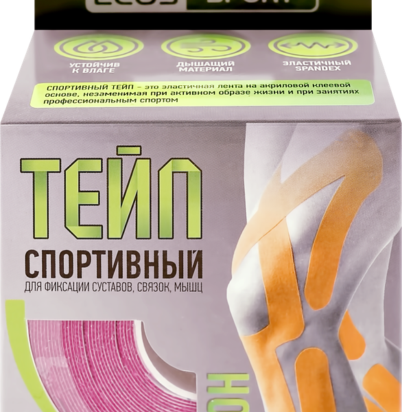 Тейп спортивный ECOS 5 м в ассортименте