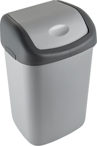 Контейнер для мусора Полимербыт серый 14 л