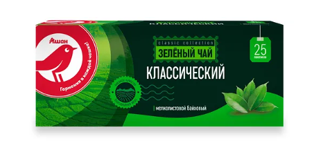 Чай зеленый АШАН Красная птица, 25х2 г