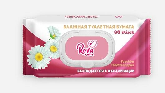 Бумага туалетная влажная Reva с ромашкой 