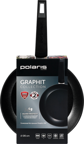 

Сковорода POLARIS Graphit 26см, антипригарное покрытие, кованый алюминий, индукция