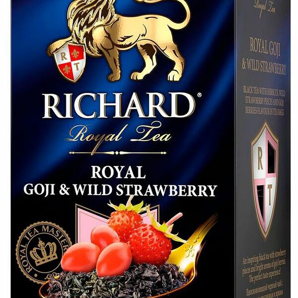 Чай черный Richard Royal Goji & Wild Strawberry ароматизированный 25 саше, 42.5 г