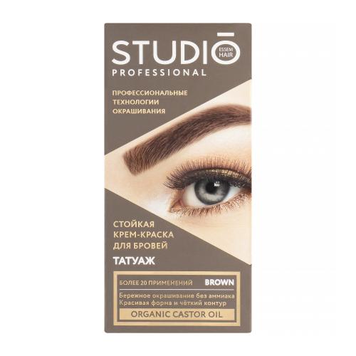 

Краска для бровей Studio Professional с эффектом татуажа стойкая темно-коричневый 50 мл