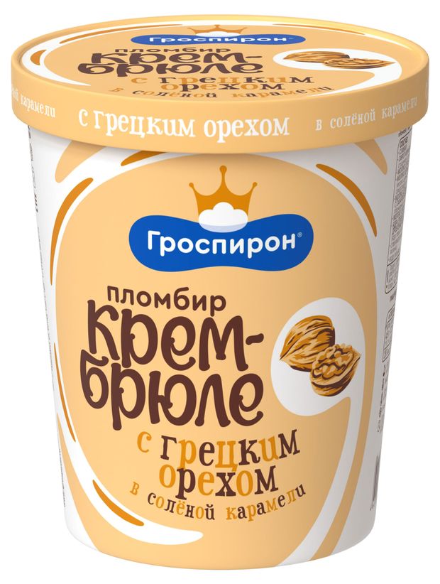 

Мороженое Гроспирон пломбир крем-брюле с грецким орехом БЗМЖ 410 г