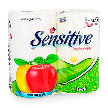 Полотенца бумажные Sensitive quality brand, 2 рулона, 150 листов
