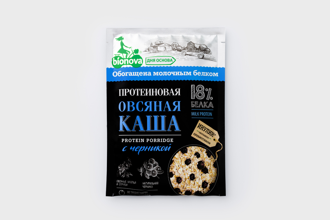 

Каша Bionova овсяная протеиновая с черникой, 40 г