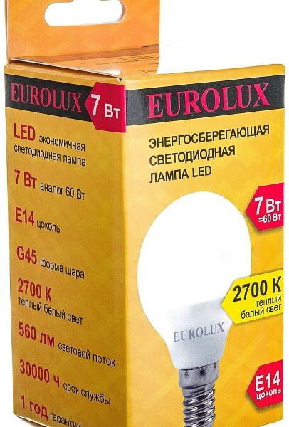 Лампа светодиодная Eurolux E14 7Вт