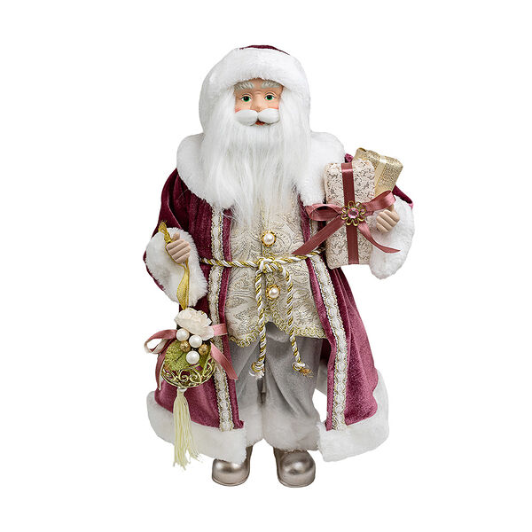 Сноу бум фигура новогодняя дед мороз, высота 45 см, полиэстер, красная шубка