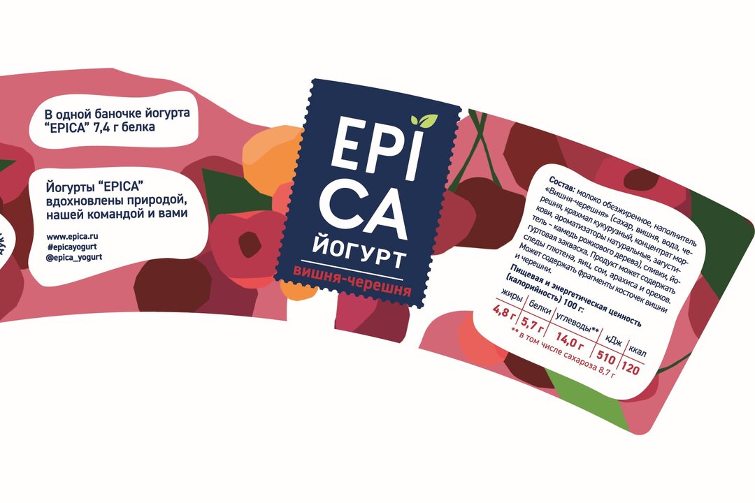 

Йогурт Epica натуральный вишня черешня 4.8% 130 г