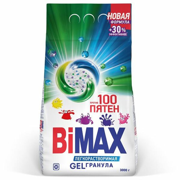 Стиральный порошок BiMax IQ Smart 100 пятен автомат 3 кг