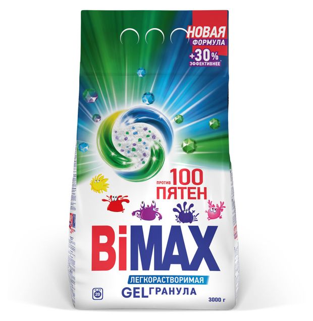 

Стиральный порошок BiMax IQ Smart 100 пятен автомат 3 кг