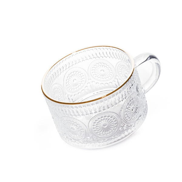 Кружка прозрачная с золотым ободком 400 мл арт. 19096