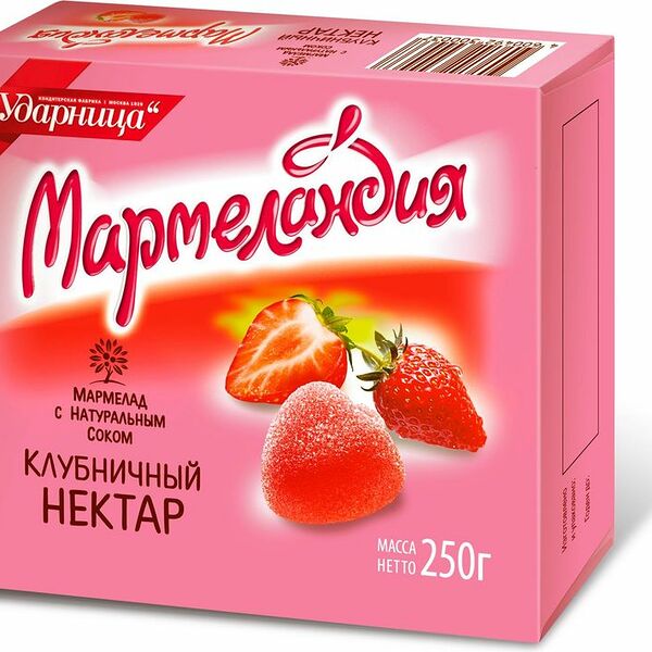 Мармелад с натуральным соком Мармеландия клубничный нектар 250 г