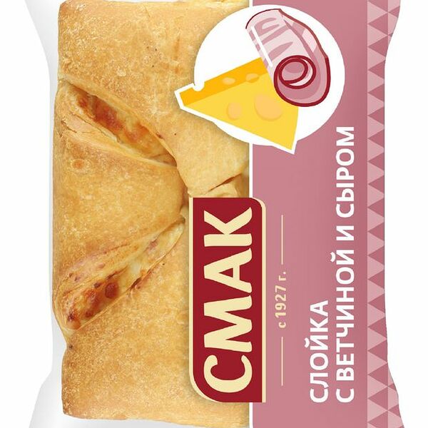 Слойка Смак с ветчиной и сыром 90 г