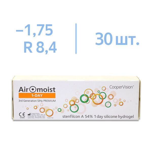 Airomoist 1-Day Premium BC 8.4 SPH -1.75 30 шт