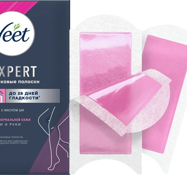 Полоски восковые для депиляции Veet Expert для нормальной кожи 12шт