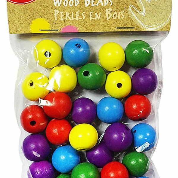 Бусины деревянные АШАН Красная птица разноцветные, 20 мм