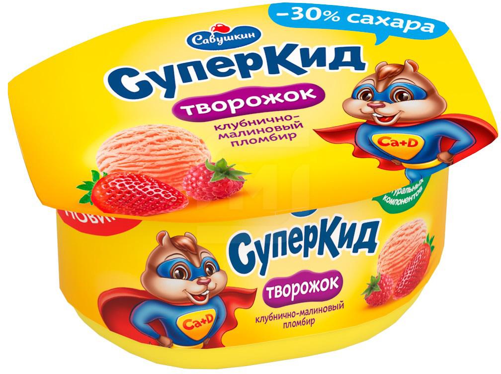 

Творожная паста Савушкин Суперкид клубнично-малиновый пломбир 3.5%