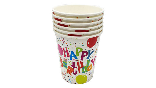 Стаканы бумажные вечеринка 200 мл, 6 шт