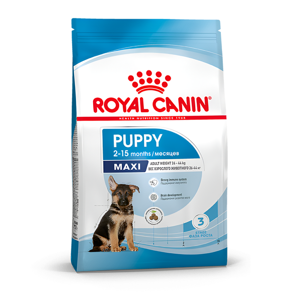 Сухой корм Royal Canin Puppy Maxi Junior для щенков крупных размеров до 15 месяцев, 3кг