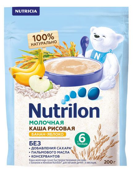 

Каша молочная Nutrilon Яблоко-банан рисовая 200 г