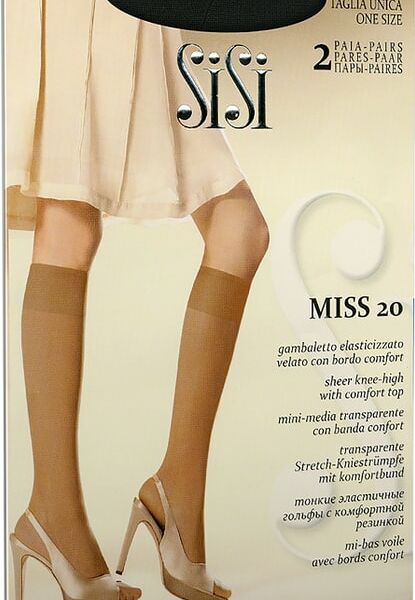 Гольфы SiSi Miss 20 Nero Черные 2 пары