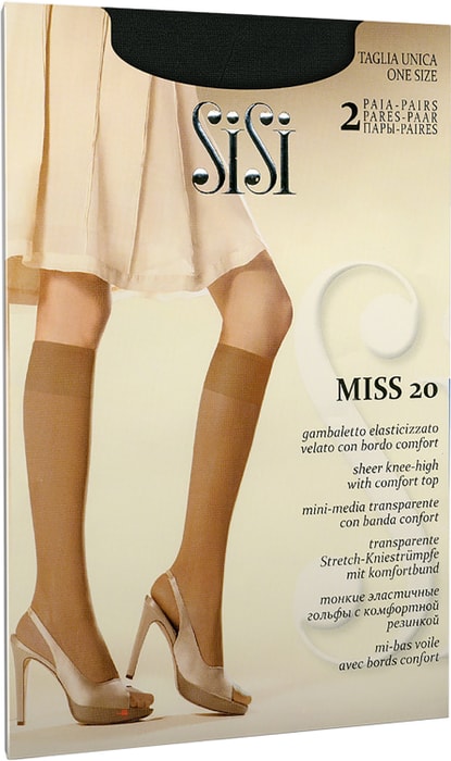 

Гольфы женские SiSi Miss 20 den 2 пары, nero
