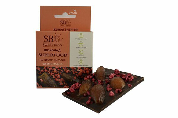 Шоколад Sweet Bean на сиропе цикория Финик и Малина 