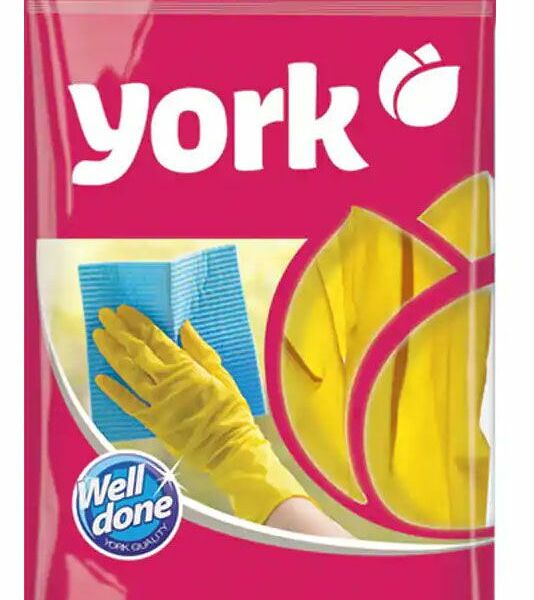Перчатки резиновые York размер L, 1 пара