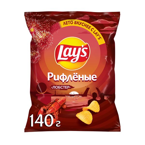 Чипсы картофельные Lay's Рифленые Лобстер 140г