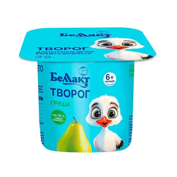 Творог для пит детей ран возраста 4% с нап Груша 100г п/ст Беллакт