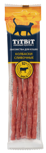 

Лакомства для кошек Titbit колбаски Сливочные 20 г