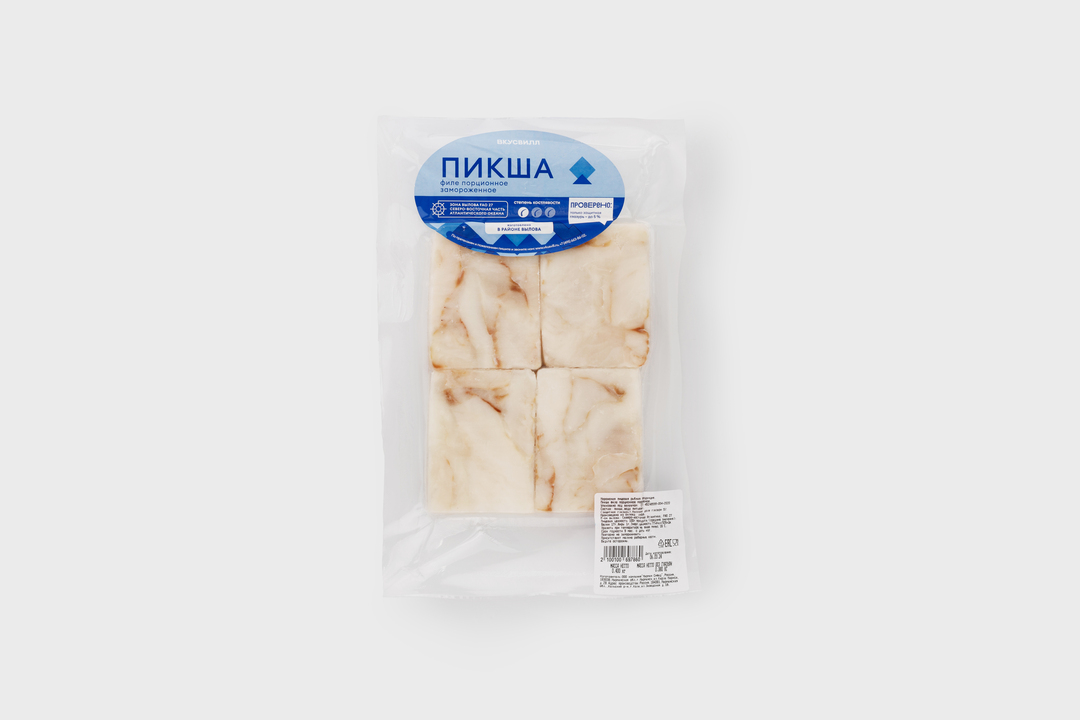 

Пикша филе порционное ВкусВилл замороженная 400 г
