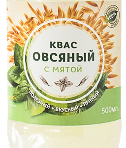 Квас овсяный Солнечная Планета с мятой, 500мл