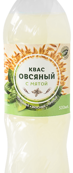 Квас овсяный Солнечная Планета с мятой, 500мл