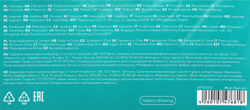 

Фломастеры Berlingo Жил-был кот 12 цветов смываемые