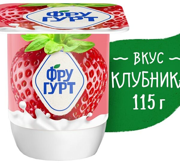 Продукт йогуртный Фругурт со вкусом клубники 2.5% 115г