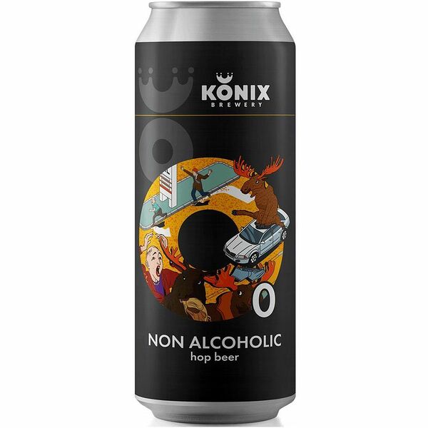 Пиво безалкогольное Konix Moose, just Moose осветлённое нефильтрованное 0%, 450мл