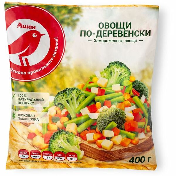 Смесь овощная АШАН Красная птица по-деревенски замороженные