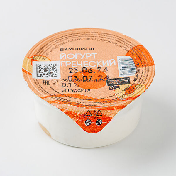 Йогурт греческий Персик 0,1%