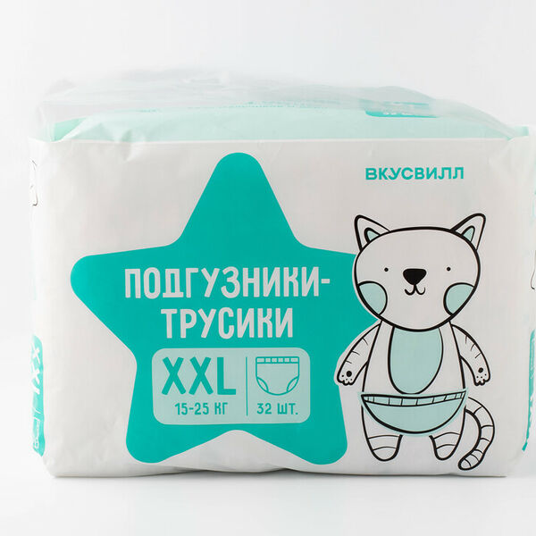 Подгузники-трусики XXL 15-25 кг 32 шт дизайн в ассортименте