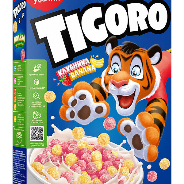 Шарики Tigoro с клубнично-йогуртовым и сливочно-банановым вкусом